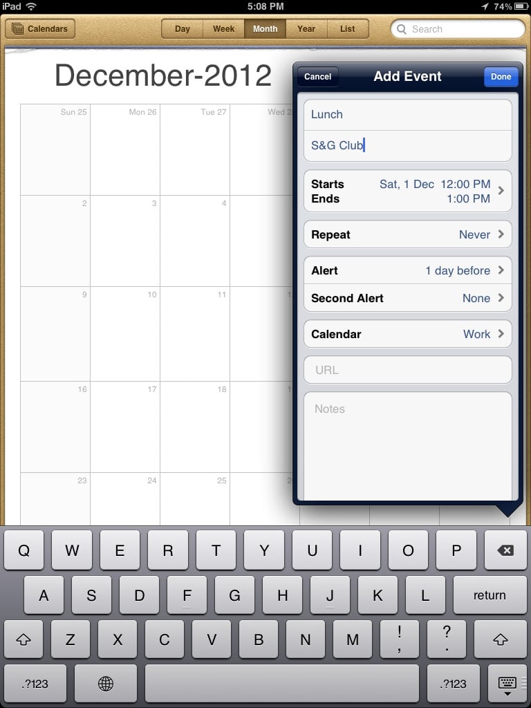 Creating appointments on your iPad Calendar Smart iPad Guide