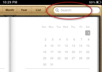 iPad-Calendar-Search-box