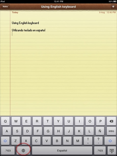 iPad-notes-keyboard-language-switch