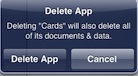 usage cards confirm delete app