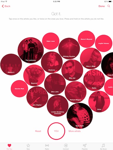 apple music artists tell us what you like