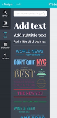 Canva App text example